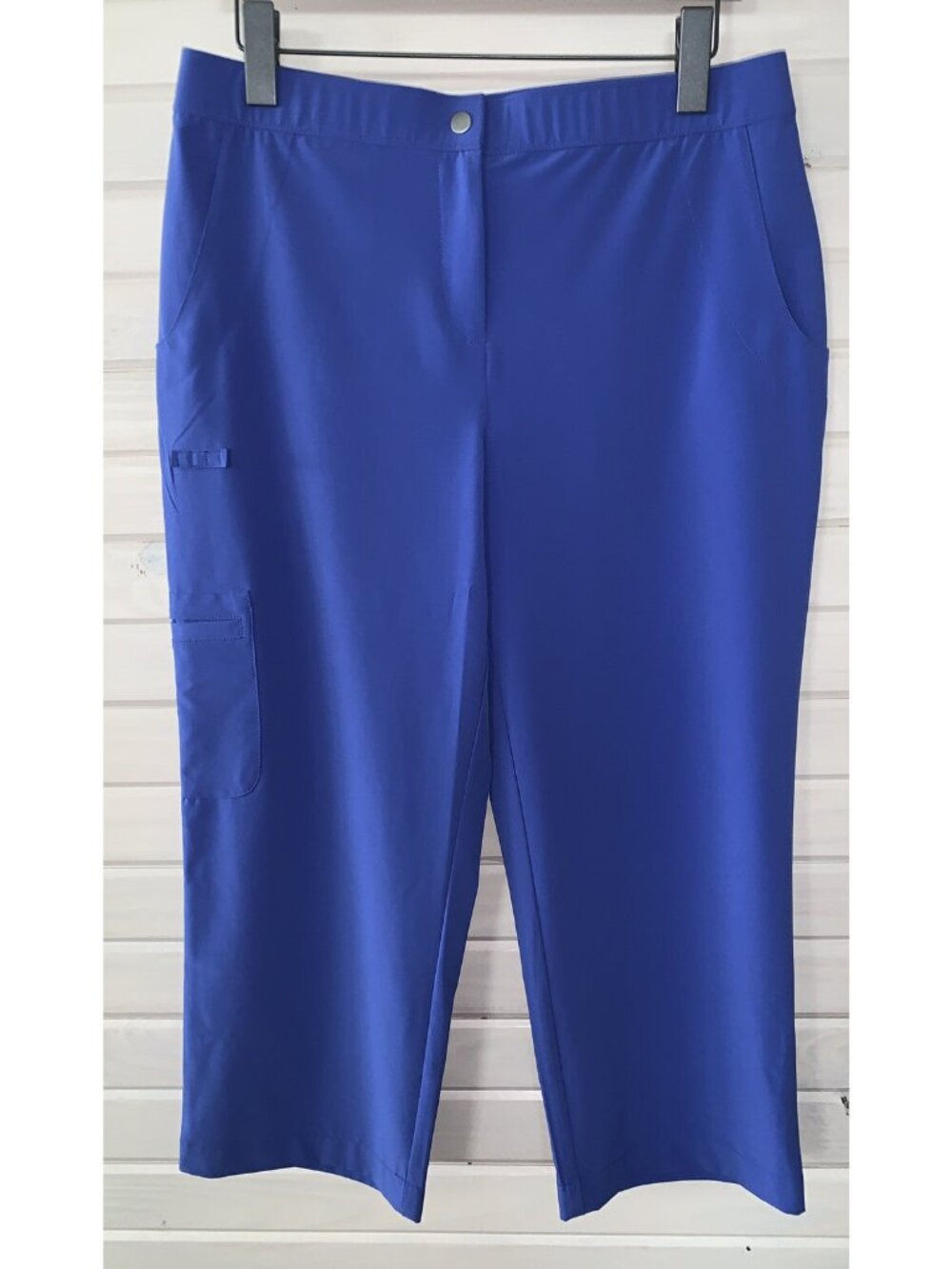 Chicos Sz 1 (8) Crop Golf Blue Pants Stretch Activewear Casual Athleisure EUC